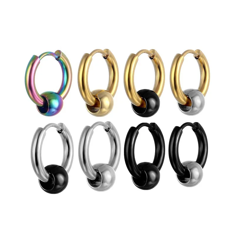 Black Hoop Non tarnish Unique 2022 cuff personalized round thread ball earclasp men's stainless steel Earrings
Black Hoop Non tarnish Unique 2022 cuff personalized round thread ball earclasp men's stainless steel Earrings
