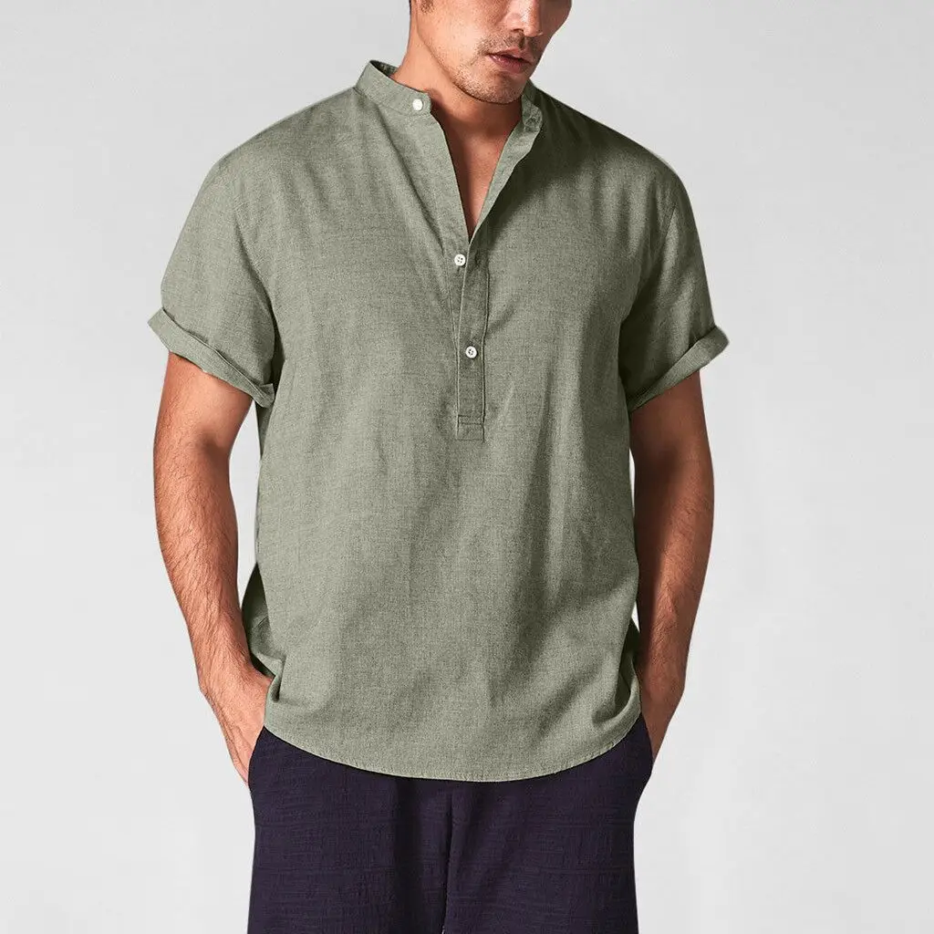 Linen short-sleeved men's t-shirt summer shirt men's trend loose top cotton and linen all-match shirt, Picture shown
Linen short-sleeved men's t-shirt summer shirt men's trend loose top cotton and linen all-match shirt, Picture shown