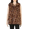 Hot Selling Faux Fur Hooded Womens Leopard Print Vest