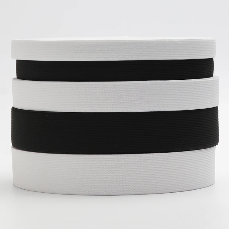 Wholesale White and Black Colors High Resilience 1.5-5 cm Knitting Elastic Band For Garment, Accept customized
Wholesale White and Black Colors High Resilience 1.5-5 cm Knitting Elastic Band For Garment, Accept customized