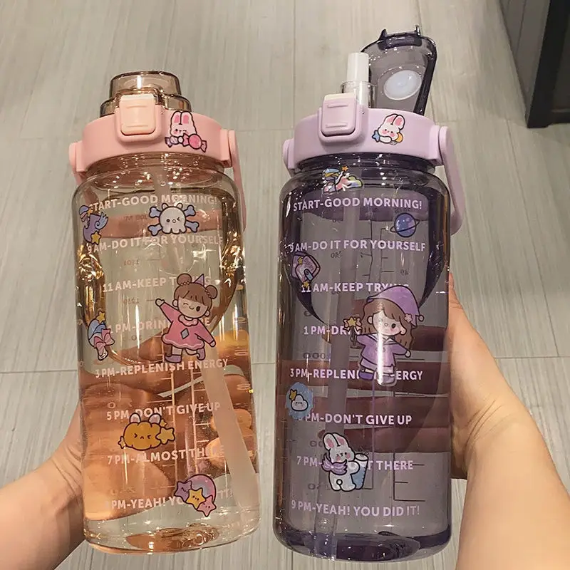 sport plastic water bottle with straw, customized logo 2000ml Large water cup portable cup, Color as pictures
sport plastic water bottle with straw, customized logo 2000ml Large water cup portable cup, Color as pictures