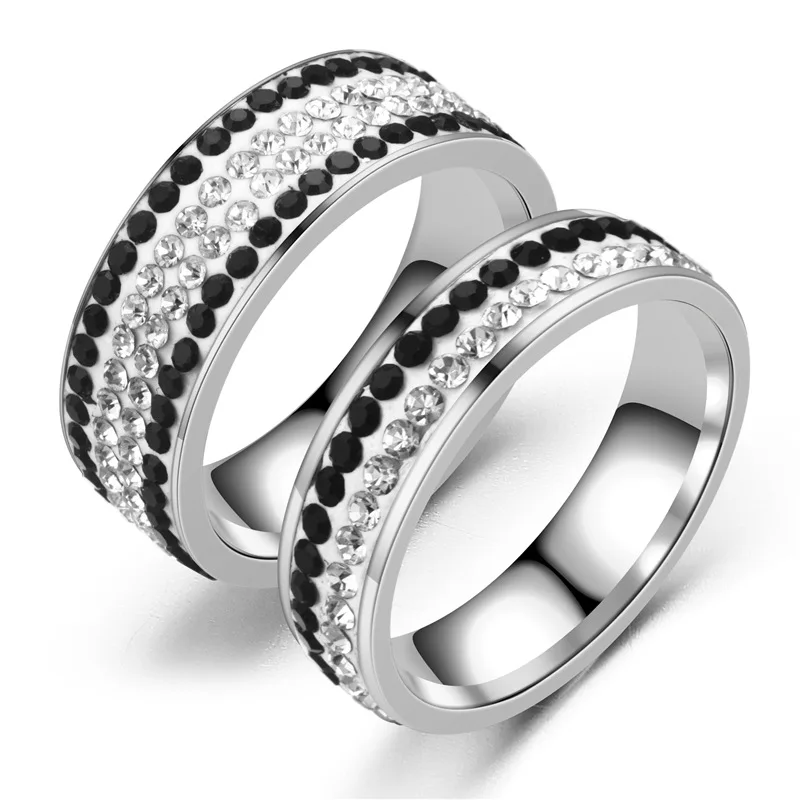 2021 Stainless Steel Glittering Diamond Couple Rings Wedding Silver Color Fade Resistant Crystal Rhinestone Lover Rings
2021 Stainless Steel Glittering Diamond Couple Rings Wedding Silver Color Fade Resistant Crystal Rhinestone Lover Rings