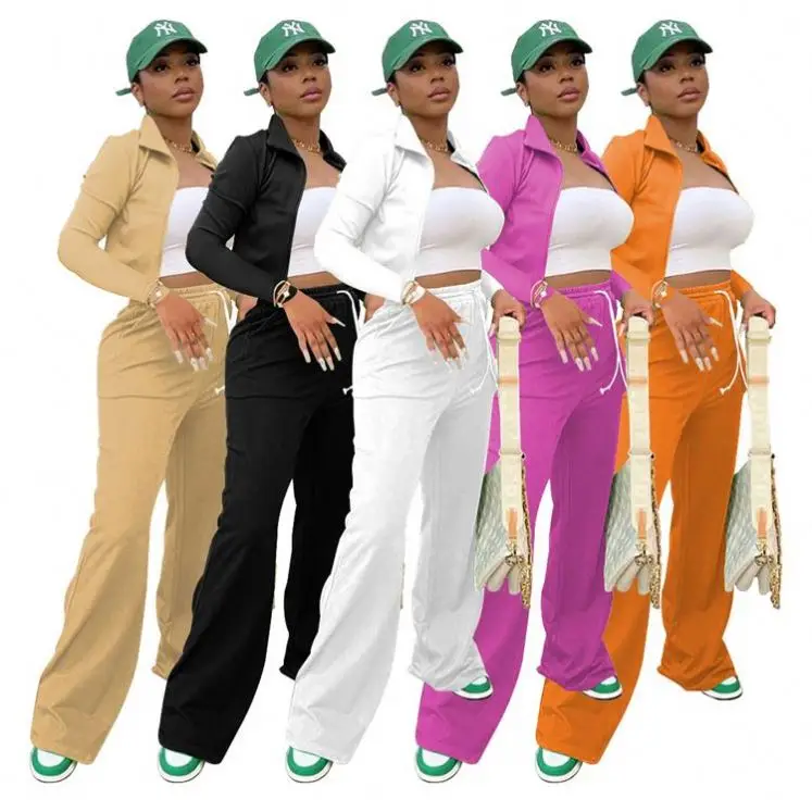 Fashionable Fall Women Clothes Two Piece Set Women Zipper Coat Wide Leg Pants Tracksuit Two Piece Pants Set
Fashionable Fall Women Clothes Two Piece Set Women Zipper Coat Wide Leg Pants Tracksuit Two Piece Pants Set