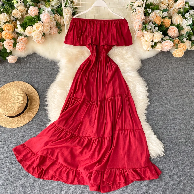 Sexy Off Shoulder Beach Dress Women Slim High Waist Summer Yellow Midi Dresses Elegant Ladies Elegant Party Dress Vestidos Mujer
Sexy Off Shoulder Beach Dress Women Slim High Waist Summer Yellow Midi Dresses Elegant Ladies Elegant Party Dress Vestidos Mujer