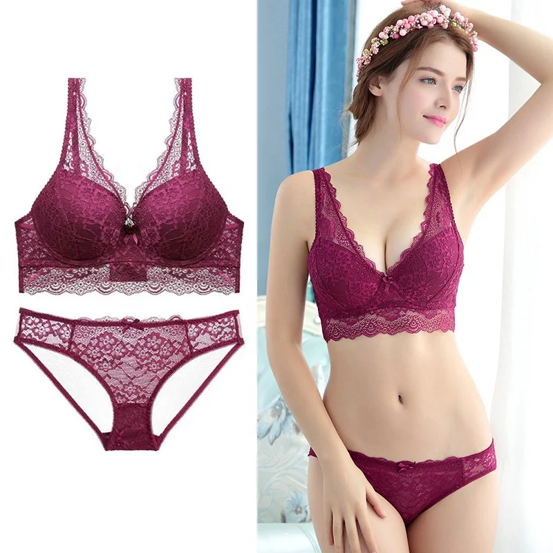 Push Up Anti-Sagging Bra Set Girl Sexy Lace Vest Bra And Brief Sets Fashion Women Underwear Sets, Black, white, wine red
Push Up Anti-Sagging Bra Set Girl Sexy Lace Vest Bra And Brief Sets Fashion Women Underwear Sets, Black, white, wine red