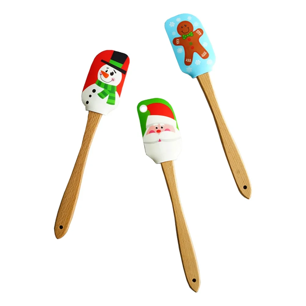 Creative design Christmas gift food grade silicone butter spatula with beech wood handle, Various colors of christmas spatula
Creative design Christmas gift food grade silicone butter spatula with beech wood handle, Various colors of christmas spatula