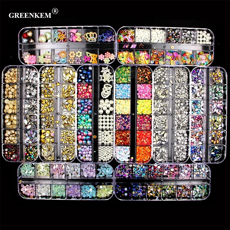 12Grids/Box Beads Acrylic Nail Stone Decorations Mixed Shape Nail Sticker Set Tips Rhinestone For 3D Nail Charms Rhinestone, Picture
12Grids/Box Beads Acrylic Nail Stone Decorations Mixed Shape Nail Sticker Set Tips Rhinestone For 3D Nail Charms Rhinestone, Picture