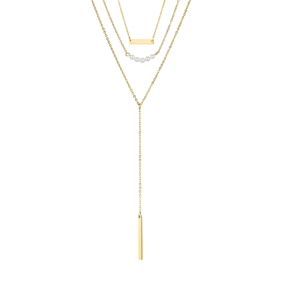 JUJIE Multi Layer Gold Plated Stainless Steel Necklace Long Feminine Pearl Pendant Personalized Fine Jewelry
JUJIE Multi Layer Gold Plated Stainless Steel Necklace Long Feminine Pearl Pendant Personalized Fine Jewelry