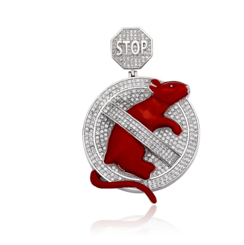 Stop Catching Mice Personality Ice Out Full CZ Diamond Rat Pendant New Arrival Halloween Gift Necklace
Stop Catching Mice Personality Ice Out Full CZ Diamond Rat Pendant New Arrival Halloween Gift Necklace