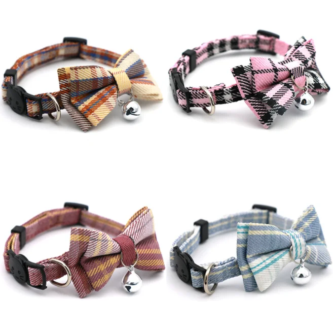 Plaid Adjustable And Removable Cat Collar Quick Release Cat Collar Bells With Bow Tie
Plaid Adjustable And Removable Cat Collar Quick Release Cat Collar Bells With Bow Tie