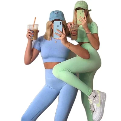2020 Shout Sleeve Two Piece Women High Waist Tight Sport Wear Yoga Set Suit Seamless Yoga Set Crop Activewear
2020 Shout Sleeve Two Piece Women High Waist Tight Sport Wear Yoga Set Suit Seamless Yoga Set Crop Activewear