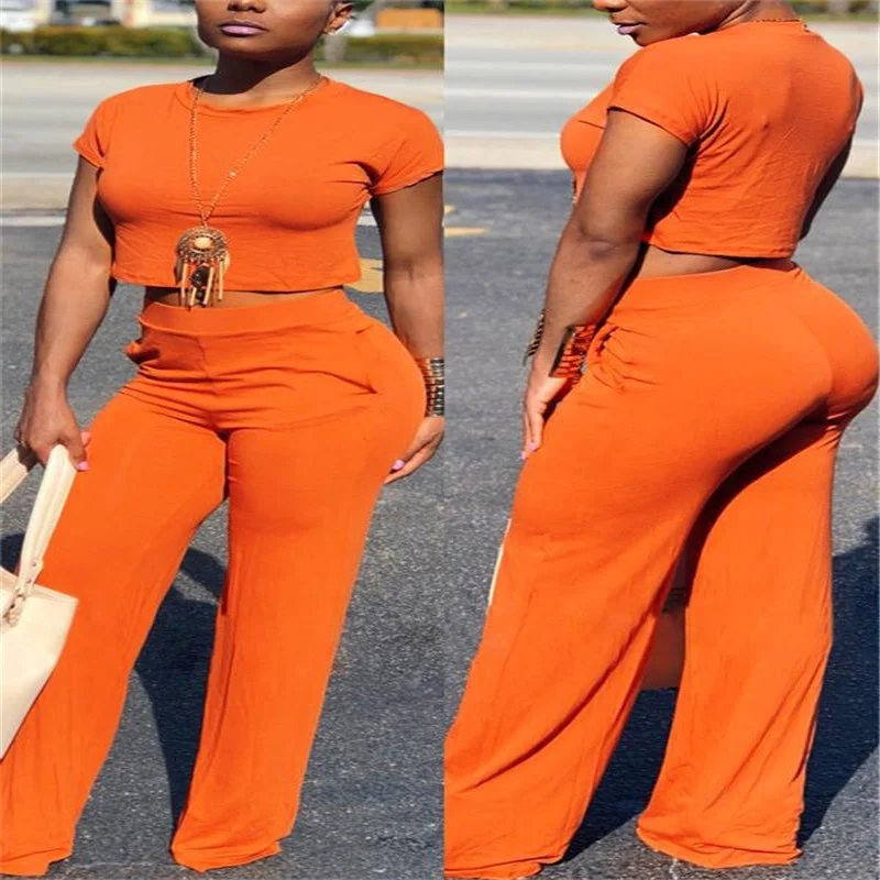 Wholesale Summer Women's Solid Color Suits Short-sleeved T-shirt High-waisted Thin Wide-leg Two Piece Pants Sets, Multi color
Wholesale Summer Women's Solid Color Suits Short-sleeved T-shirt High-waisted Thin Wide-leg Two Piece Pants Sets, Multi color