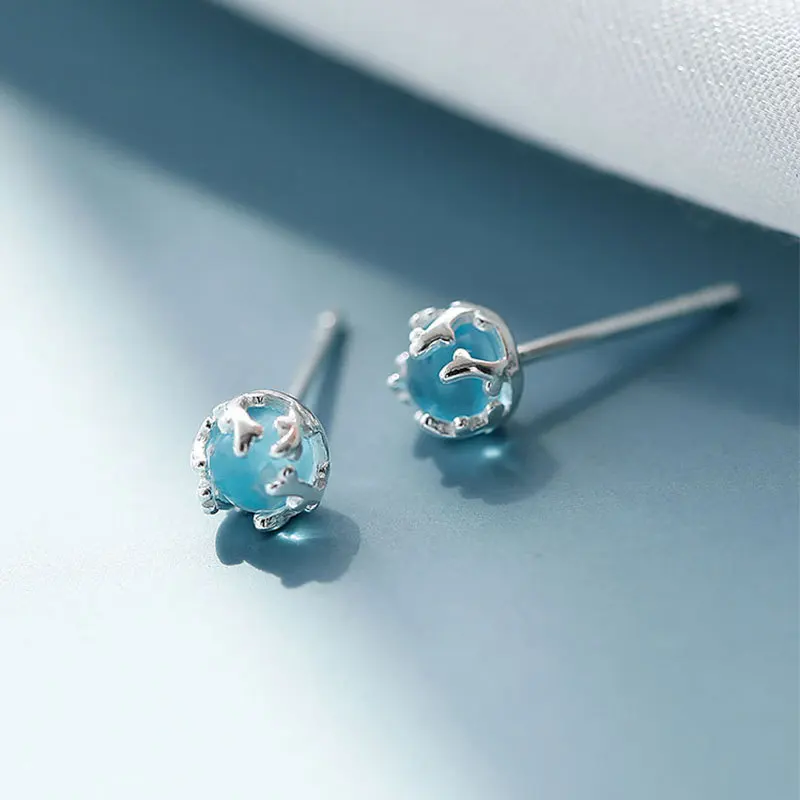Korean style dainty girls minimalist blue crystal silver jewelry stud earrings women, As pic
Korean style dainty girls minimalist blue crystal silver jewelry stud earrings women, As pic