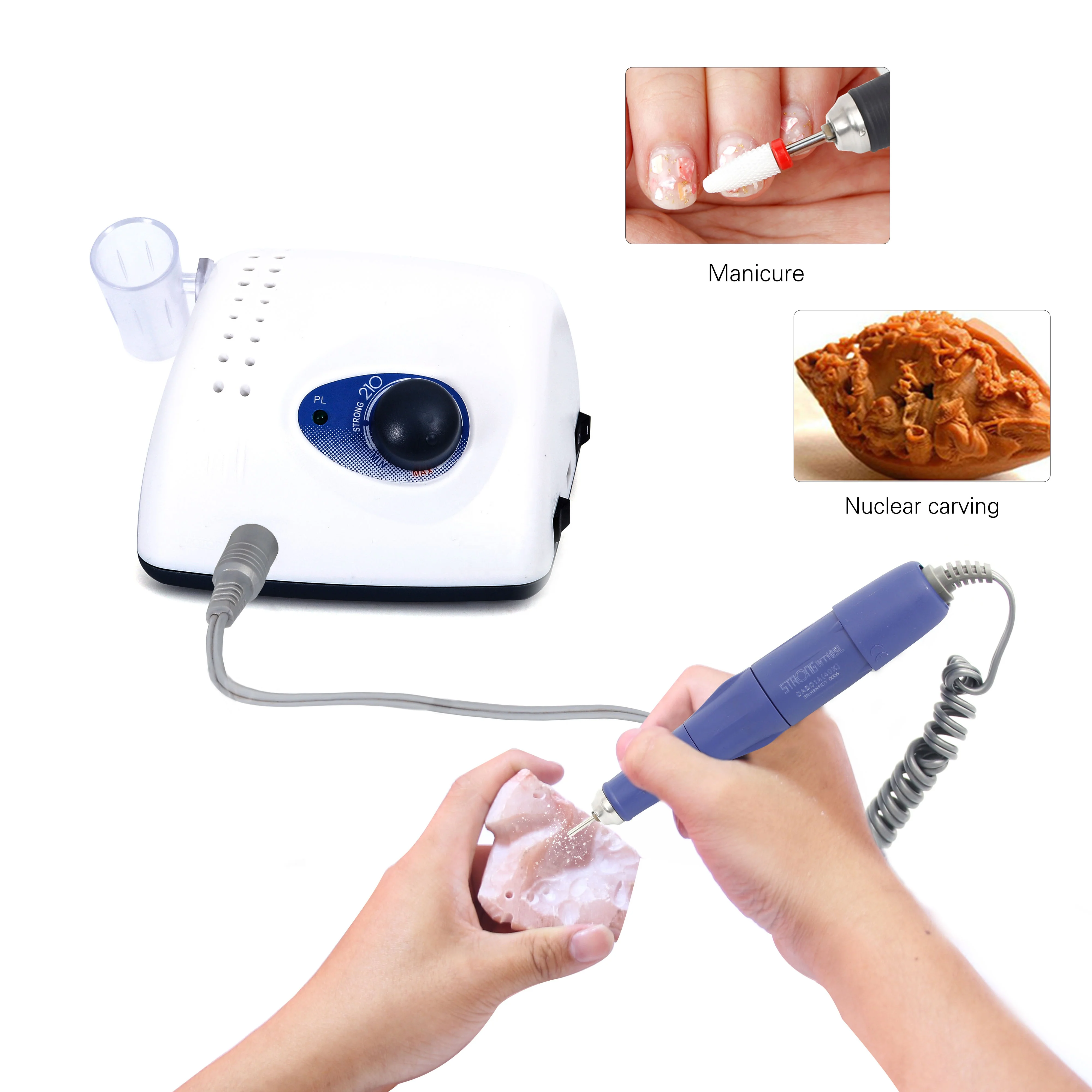 New Strong 210 Plus 105 Pro 105LN Handle 35000RPM Nail Drill Machine Nail Drill Strong Electric Nail File Engraving Polish Tools, White
New Strong 210 Plus 105 Pro 105LN Handle 35000RPM Nail Drill Machine Nail Drill Strong Electric Nail File Engraving Polish Tools, White