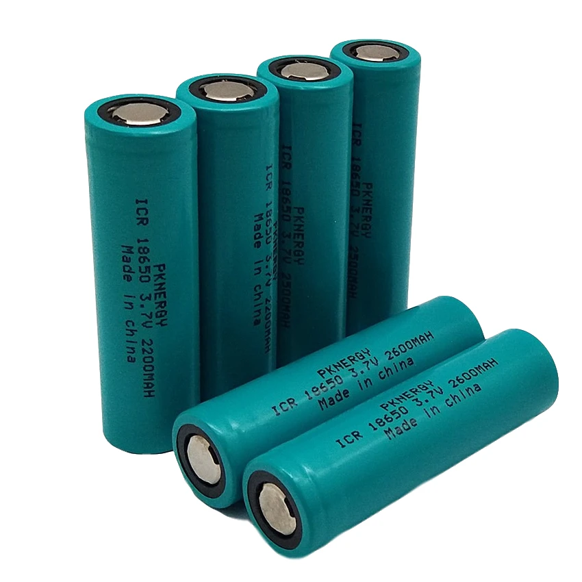 3 7v Li Ion Battery 18650 2200mah 2600mah Flat Top Lithium Battery