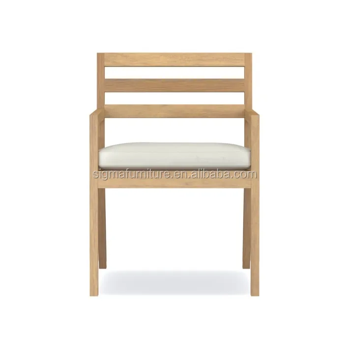 outdoor modern patio garden furniture apartment hotel teak wood frame dining armchair