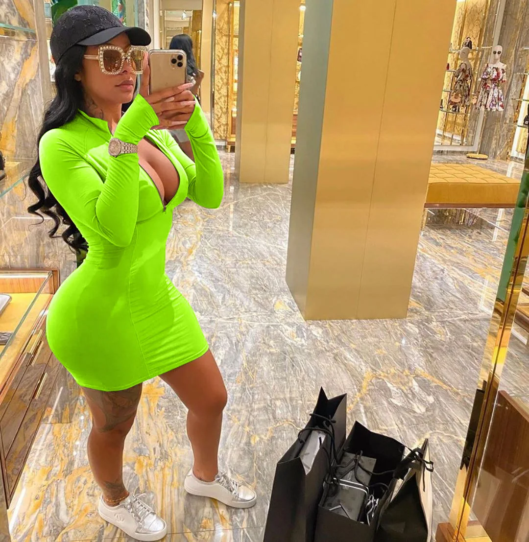 2022 New Arrivals Women Long Sleeve Casual Stretch Autumn Winter Bodycon Mini Dress, Green red yellow blue white black
2022 New Arrivals Women Long Sleeve Casual Stretch Autumn Winter Bodycon Mini Dress, Green red yellow blue white black