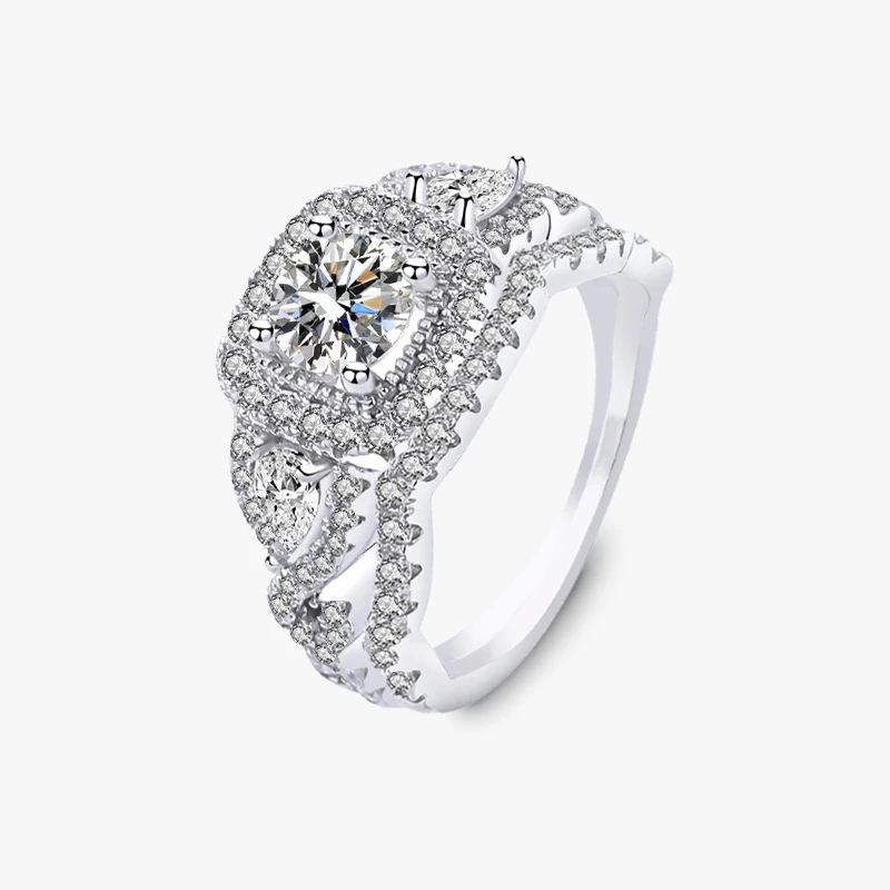 Lunxry wedding Jewelry Moissanite Brilliant cut diamond Ring set 925 Silver diamond moissanite ring 1.0ct engagement rings
Lunxry wedding Jewelry Moissanite Brilliant cut diamond Ring set 925 Silver diamond moissanite ring 1.0ct engagement rings