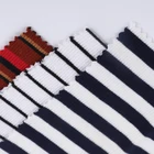 Cotton Cotton Cotton Fabric High Quality 96% Cotton 4% Spandex Soft Striped Knitted Elastic Rib Knit Cotton Fabric