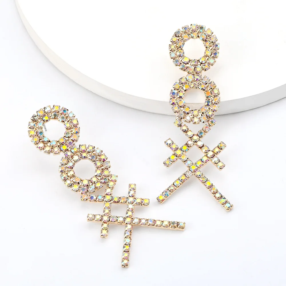 Fashion Round Cross-shaped Alloy Diamond-set Rhinestone Full Diamond Earrings Super Flash Wholesale Nihaojewelry
Fashion Round Cross-shaped Alloy Diamond-set Rhinestone Full Diamond Earrings Super Flash Wholesale Nihaojewelry