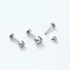 Internally Threaded Clear Flat Crystal Gem Disc ASTM F136 Titanium Micro Labrets Bar Piercing Jewelry