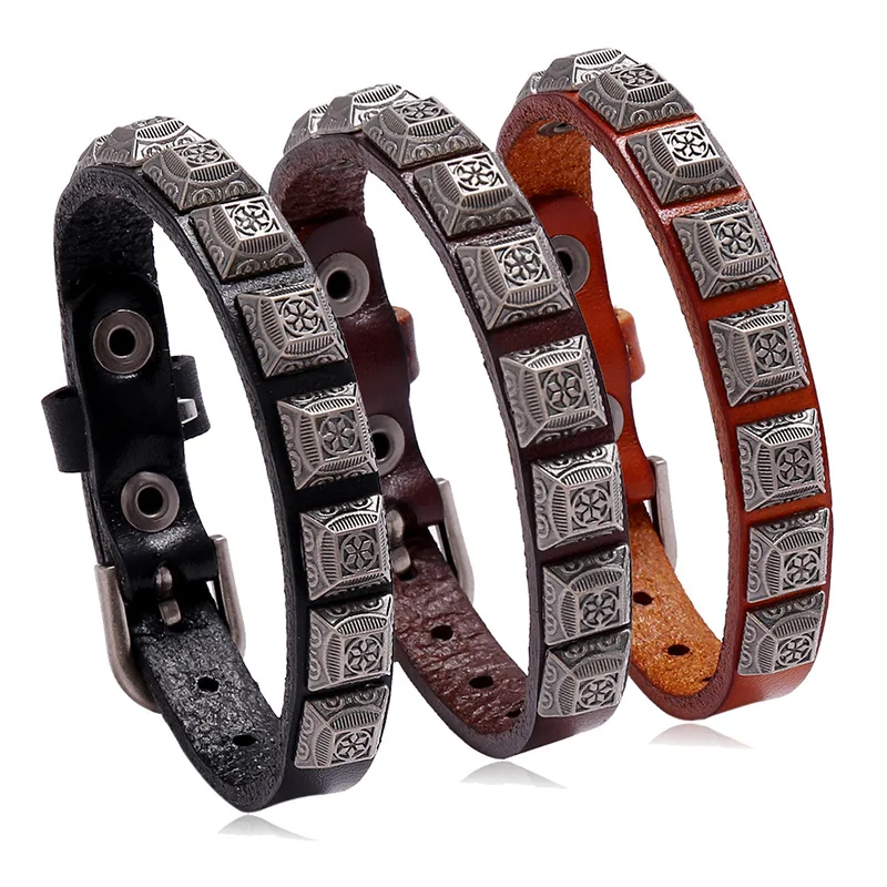 Wholesale Factory Price Motor Punk Custom Adjustable Wrist Band Black Genuine Unisex Leather Slap Bracelet
Wholesale Factory Price Motor Punk Custom Adjustable Wrist Band Black Genuine Unisex Leather Slap Bracelet