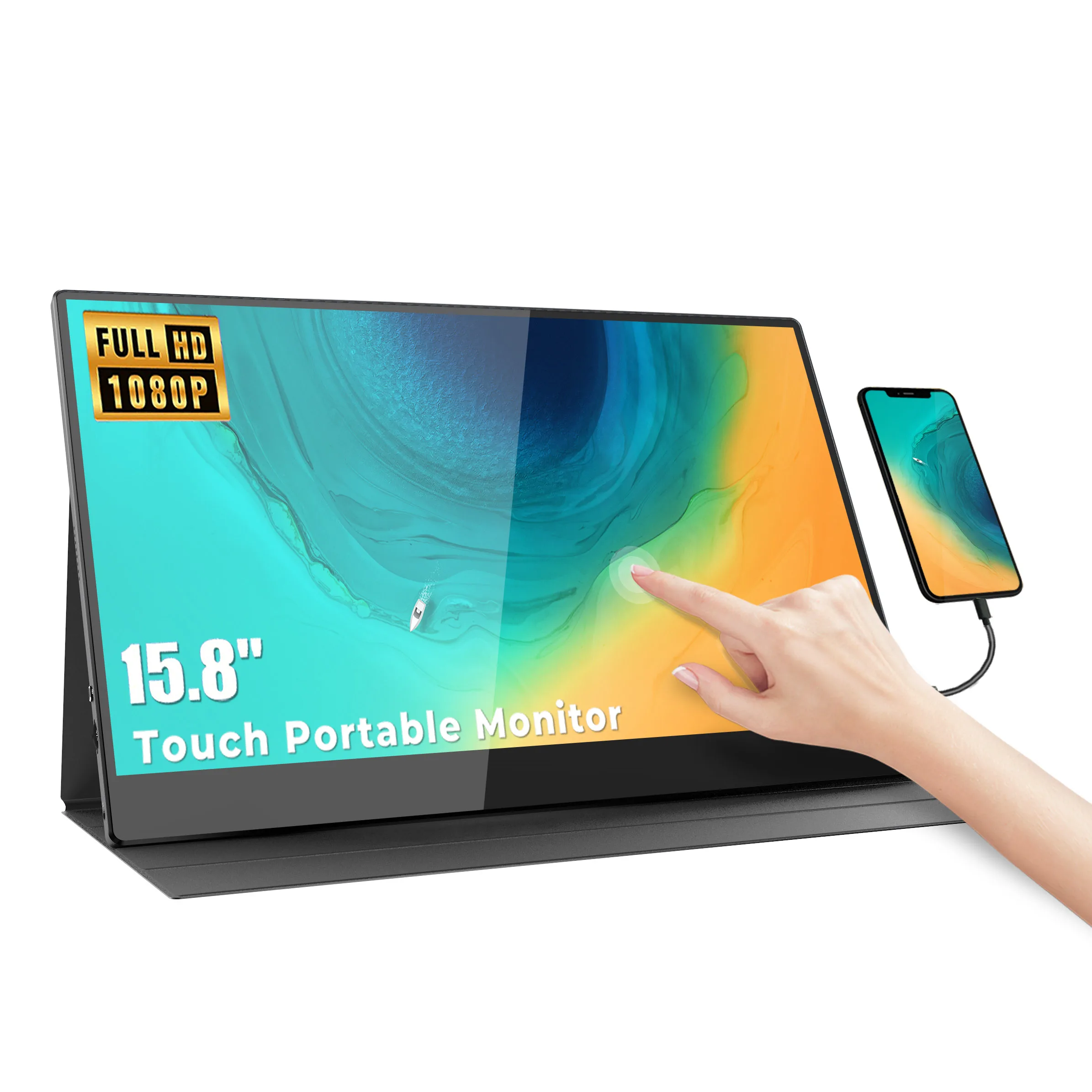 SIBOLAN touch screen portable monitor hd 15.8" Type-C 1080P Computer Monitor with IPS Screenextended monitor for laptop Phone 
SIBOLAN touch screen portable monitor hd 15.8" Type-C 1080P Computer Monitor with IPS Screenextended monitor for laptop Phone