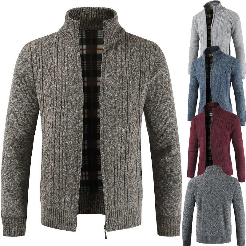 wholesale stand collar zipper men knit wool sweater cardigan male long sleeve plain heavy man jacket winter
wholesale stand collar zipper men knit wool sweater cardigan male long sleeve plain heavy man jacket winter