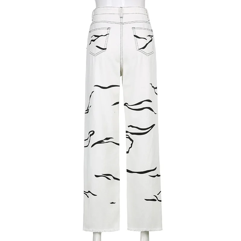 New Arrival Fashion Animal Print High-waist Straight-leg Pants Casual Jeans Womens Trousers, As picture
New Arrival Fashion Animal Print High-waist Straight-leg Pants Casual Jeans Womens Trousers, As picture