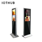 HUSHIDA Customized 55inch floor stand lcd multi touch screen kiosk advertising machine double side