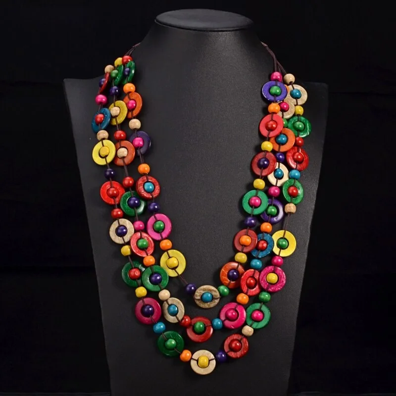 CDN00856 Bohemian style multi layer wooden beads necklace Women Fashion Coconut shell necklace jewelry, As photo
CDN00856 Bohemian style multi layer wooden beads necklace Women Fashion Coconut shell necklace jewelry, As photo