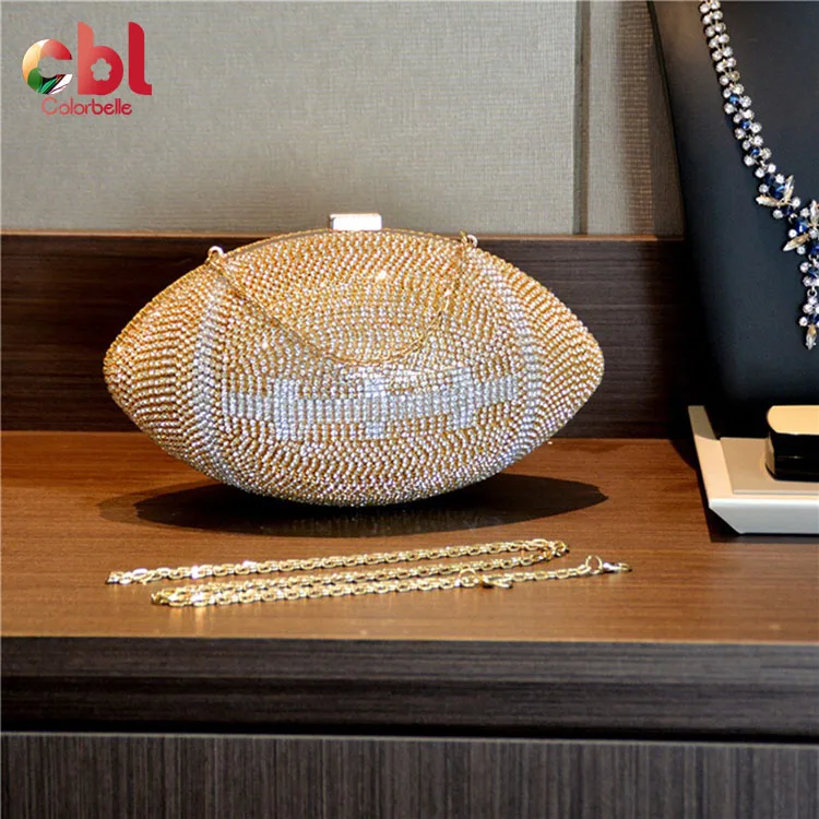 Wholesale rugby Shiny diamond crystal handbag personality rugby shoulder bag unique rhinestone women bling clutch purse
Wholesale rugby Shiny diamond crystal handbag personality rugby shoulder bag unique rhinestone women bling clutch purse