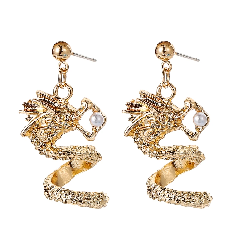 2020 New Trendy Chinese Style Dragon earrings Gold Plated Creative dragon Women Drop Earring factory Wholesale, Picture shows
2020 New Trendy Chinese Style Dragon earrings Gold Plated Creative dragon Women Drop Earring factory Wholesale, Picture shows
