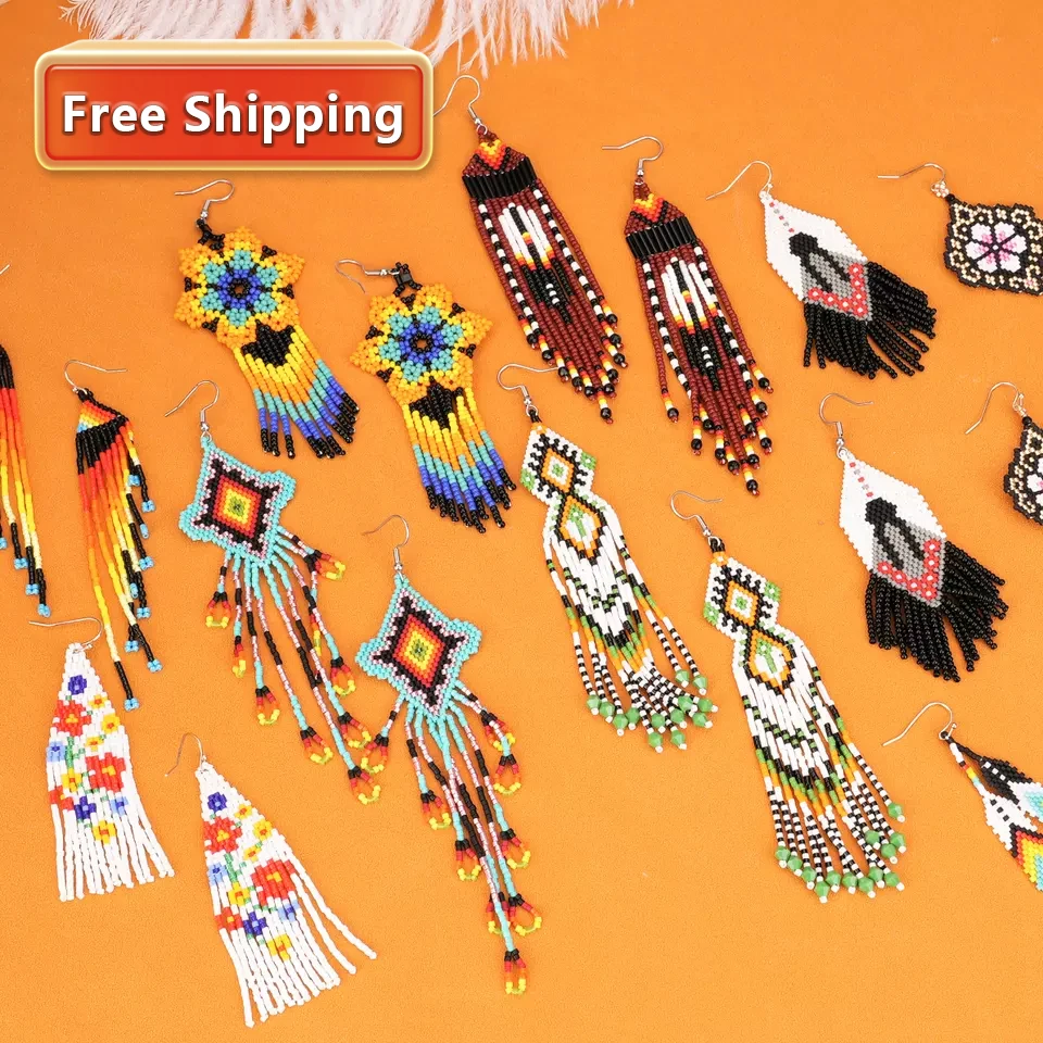 Free Shipping Dropshipping Bohemian Handmade Jewelry Colorful Long Tassel Miyuki Seed Bead Drop Hanging Earrings for Women
Free Shipping Dropshipping Bohemian Handmade Jewelry Colorful Long Tassel Miyuki Seed Bead Drop Hanging Earrings for Women