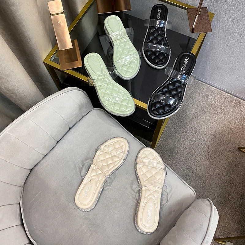Fairy style all-match transparent fashion female crystal thick heel 2021 women summer flat shoes slippers, Black,green,white
Fairy style all-match transparent fashion female crystal thick heel 2021 women summer flat shoes slippers, Black,green,white