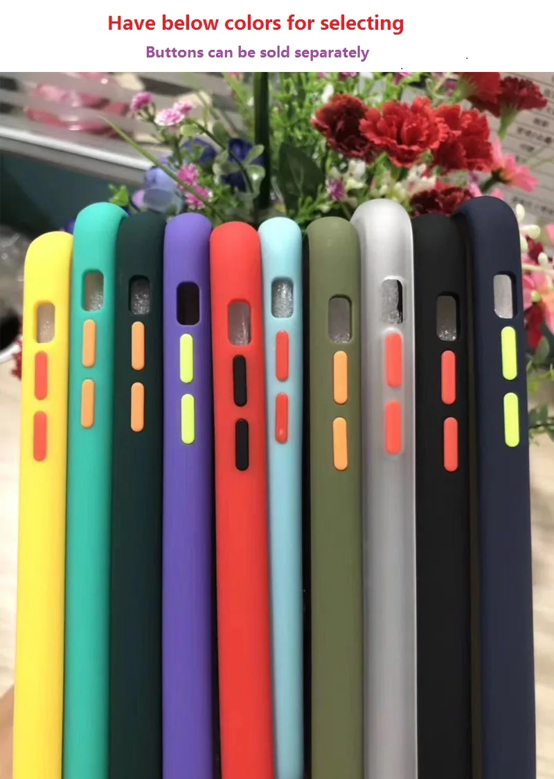 New Frosted Matte PC Translucent Color Button Matte Skin Shockproof TPU Phone Case For iPhone SE 11 Pro Max XS XR 6s 7s 8s Plus