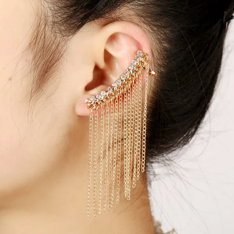 Fashion Big Ear Cuff Gold Plated Earrings Chain Tassel Earrings Jewelry For Women 2021, Gold silver
Fashion Big Ear Cuff Gold Plated Earrings Chain Tassel Earrings Jewelry For Women 2021, Gold silver