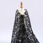 Elegant black stoned and beaded guipure african nigeria tulle lace fabric embroidery flower