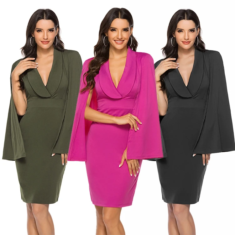 Autumn Winter New Design 3Colors Winged Bat Sleeve V Neck Sexy Lady Bodycon Dresses For Party
Autumn Winter New Design 3Colors Winged Bat Sleeve V Neck Sexy Lady Bodycon Dresses For Party