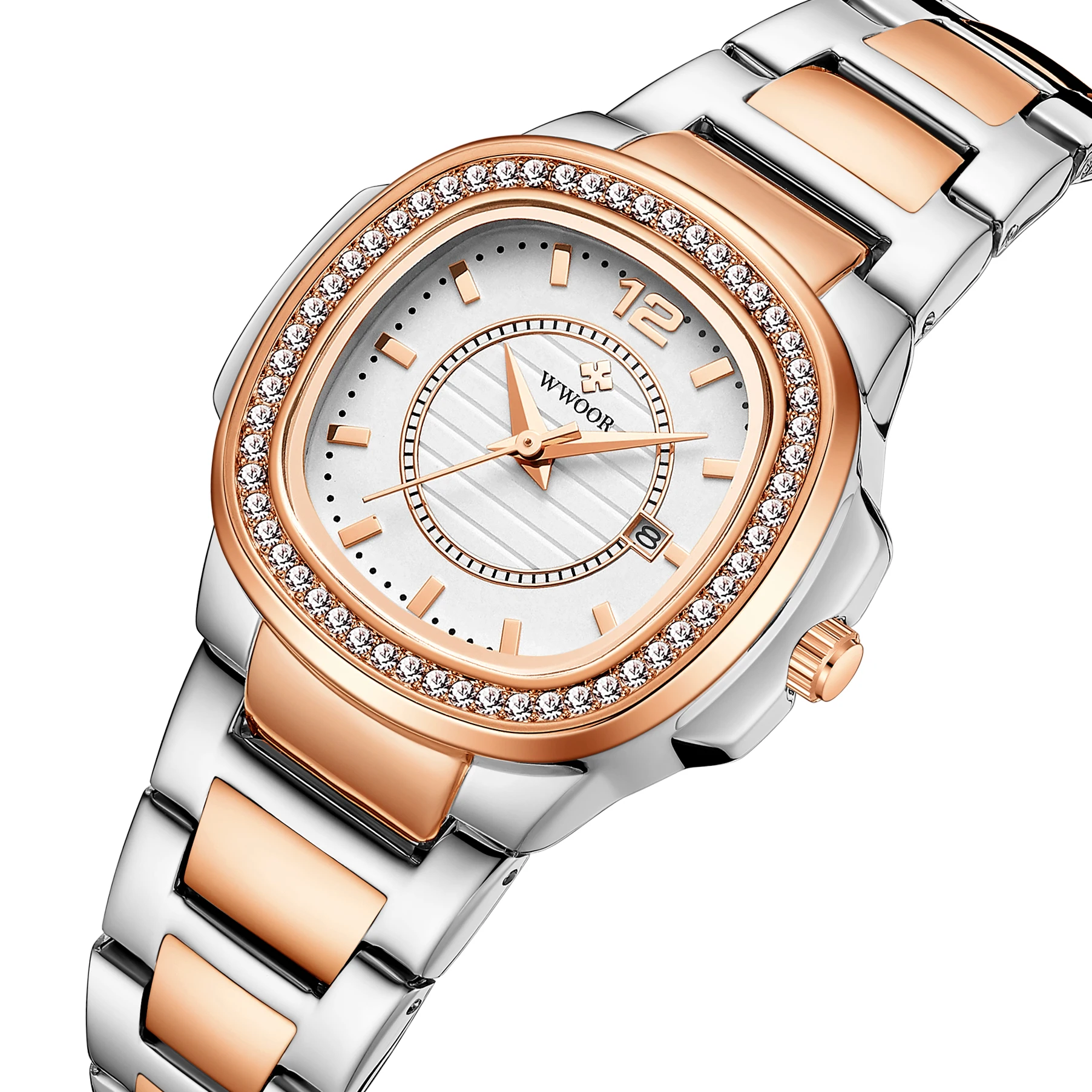 WWOOR 8874 Women Quartz Watch Luxury Date Rose Gold Ladies Wristwatch Stainless Steel Waterproof, 5 color
WWOOR 8874 Women Quartz Watch Luxury Date Rose Gold Ladies Wristwatch Stainless Steel Waterproof, 5 color