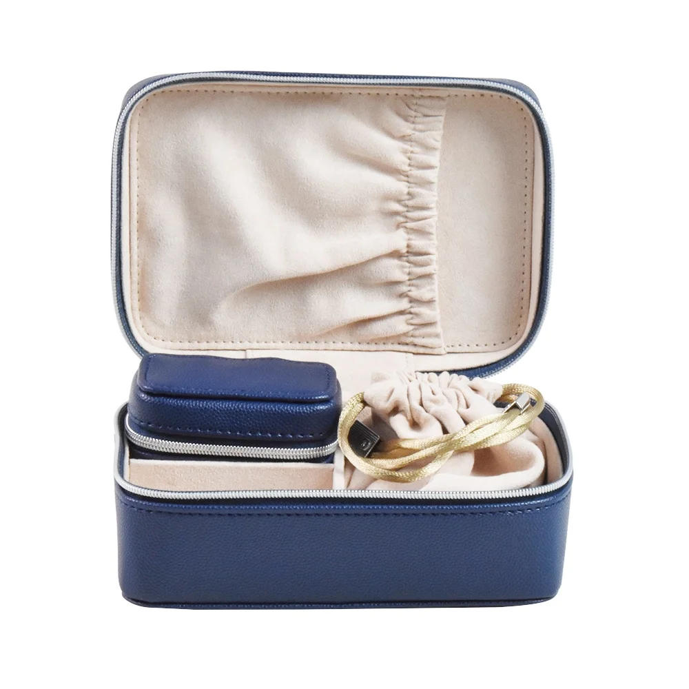 storage case travel organizer leather custom jewelry box with