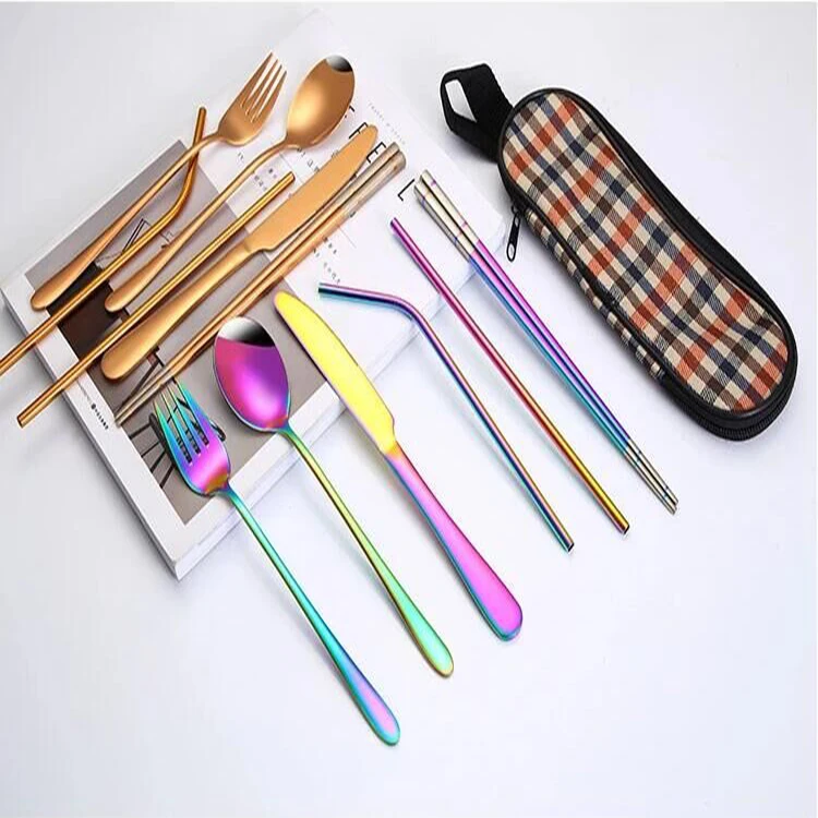 Eco Friendly Kids Portable Camping Stainless Steel Reusable Travel Cutlery Set In A Case, Black gold/blue/purple/gold/silver/rose gold/rainbow
Eco Friendly Kids Portable Camping Stainless Steel Reusable Travel Cutlery Set In A Case, Black gold/blue/purple/gold/silver/rose gold/rainbow