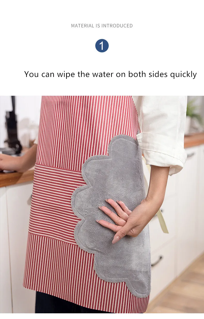 Household hand-wiping waterproof apron female fashion cute waist waist Japanese-style kitchen adult cooking oil-proof apron
