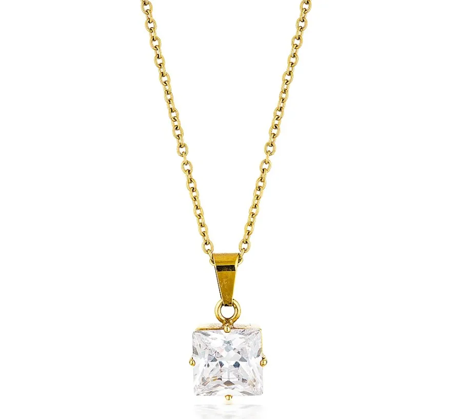 Luxury Jewelry Women Necklace Stainless Steel Material PVD Gold Plated Gold Clear White Stone Necklaces for Monther's Days
Luxury Jewelry Women Necklace Stainless Steel Material PVD Gold Plated Gold Clear White Stone Necklaces for Monther's Days