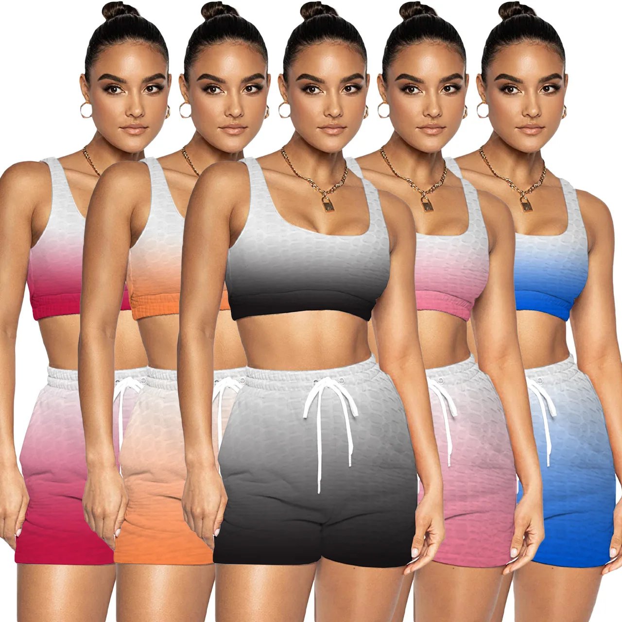 S-XXL New Arrivals Summer Gradient Tank Crop Top 2 Piece Biker Shorts Set Joggers Short Pants Two Piece Set
S-XXL New Arrivals Summer Gradient Tank Crop Top 2 Piece Biker Shorts Set Joggers Short Pants Two Piece Set