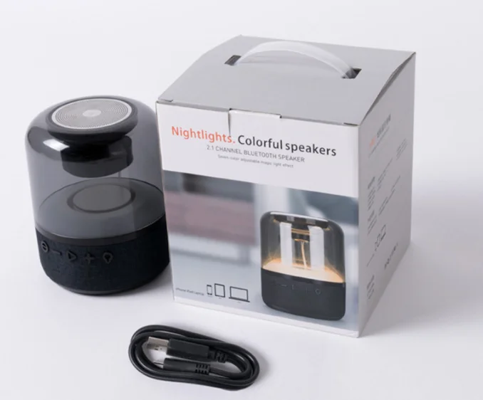

JY02 Speaker Fashion LED Flashing Light BT Speaker Soundbar Portable Speakers Support FM AUX USB TF card, Black