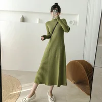 Winter in the long shape A word skirt half high collar long sleeve knit dress for women
Winter in the long shape A word skirt half high collar long sleeve knit dress for women