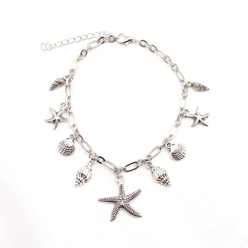 New accessories European and American beach anklet female starfish shell conch creative anklet
New accessories European and American beach anklet female starfish shell conch creative anklet