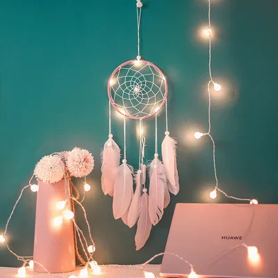Home decoration for girls room pendant simple dream catcher small night light handmade lovely birthday gift, Pink
Home decoration for girls room pendant simple dream catcher small night light handmade lovely birthday gift, Pink