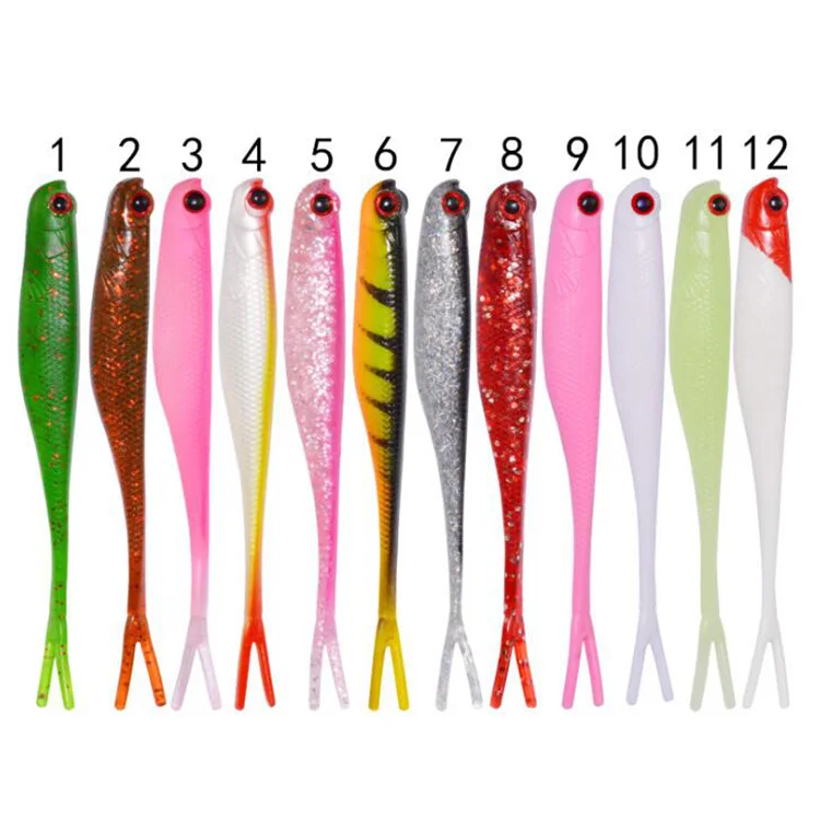 WEIHE Soft Lure 11.5CM 7G Fishing Tackle Artificial Forked Tail Black Minnow Luminous Rubber Wobblers Bass, 12 colors
WEIHE Soft Lure 11.5CM 7G Fishing Tackle Artificial Forked Tail Black Minnow Luminous Rubber Wobblers Bass, 12 colors